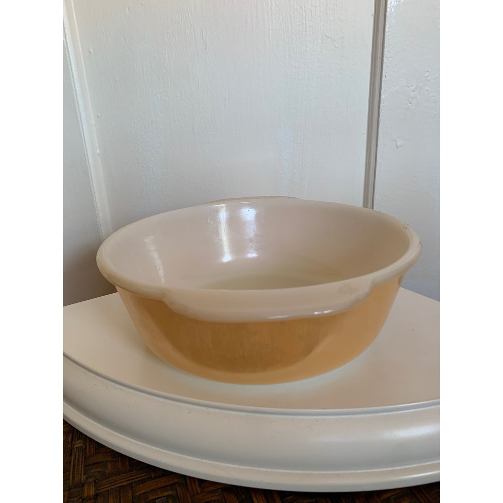 Anchor Hocking Fire King Peach Lustre Casserole Dish 1.5 Quart Round Mixing Bowl